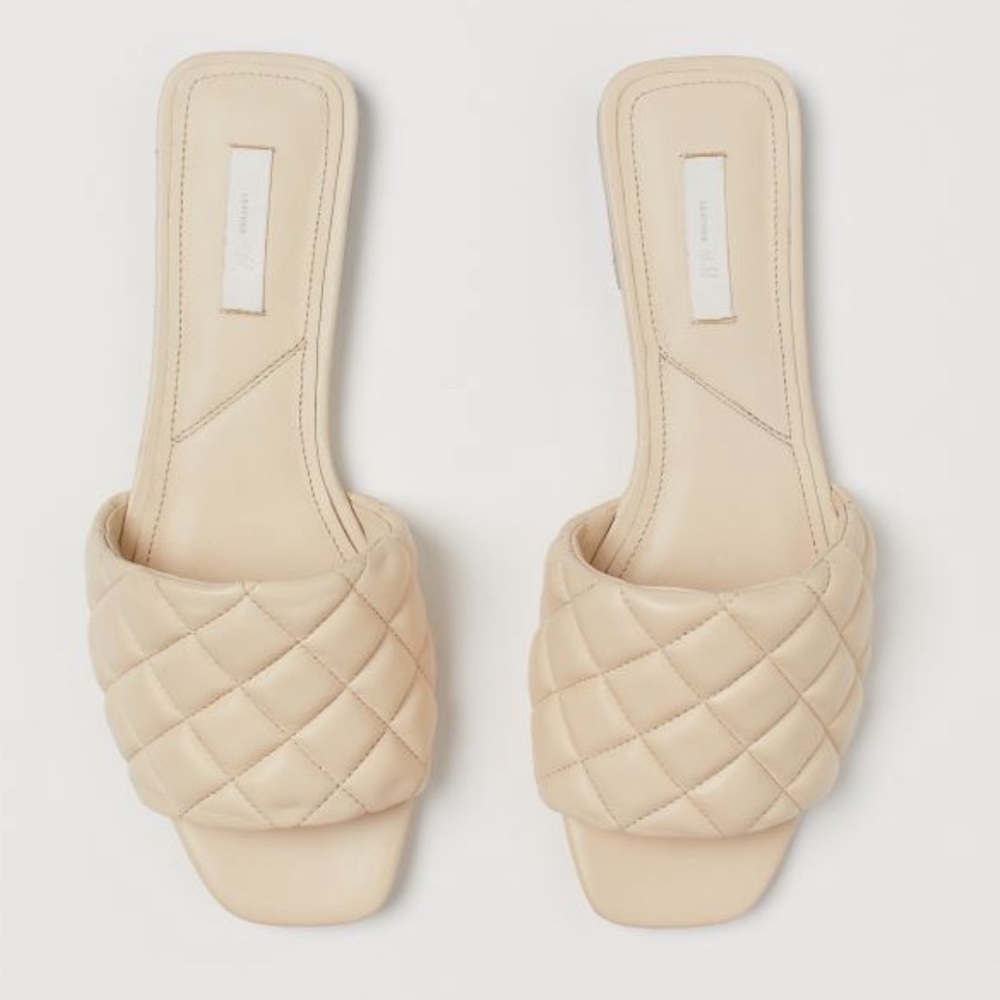 NIB H & M Premium Selection Leather Slides size 41